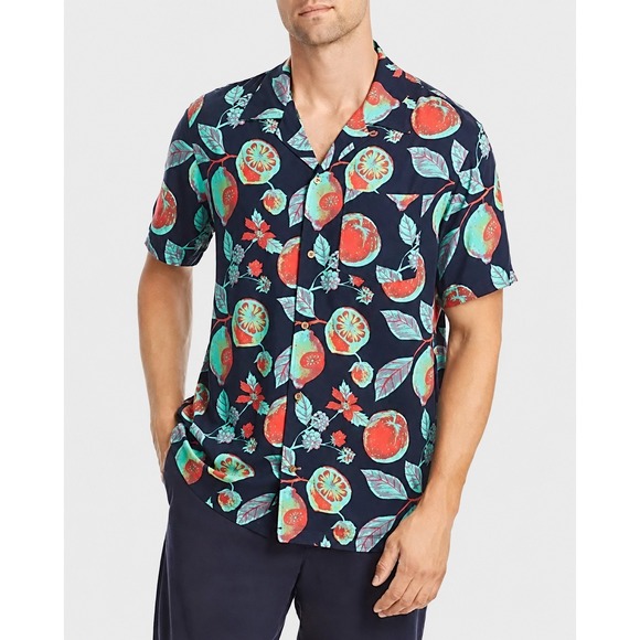 Scotch & Soda Other - NWT Scotch & Soda Mens Amsterdam Colorful Fruit Print Button Camp Shirt Size XXL